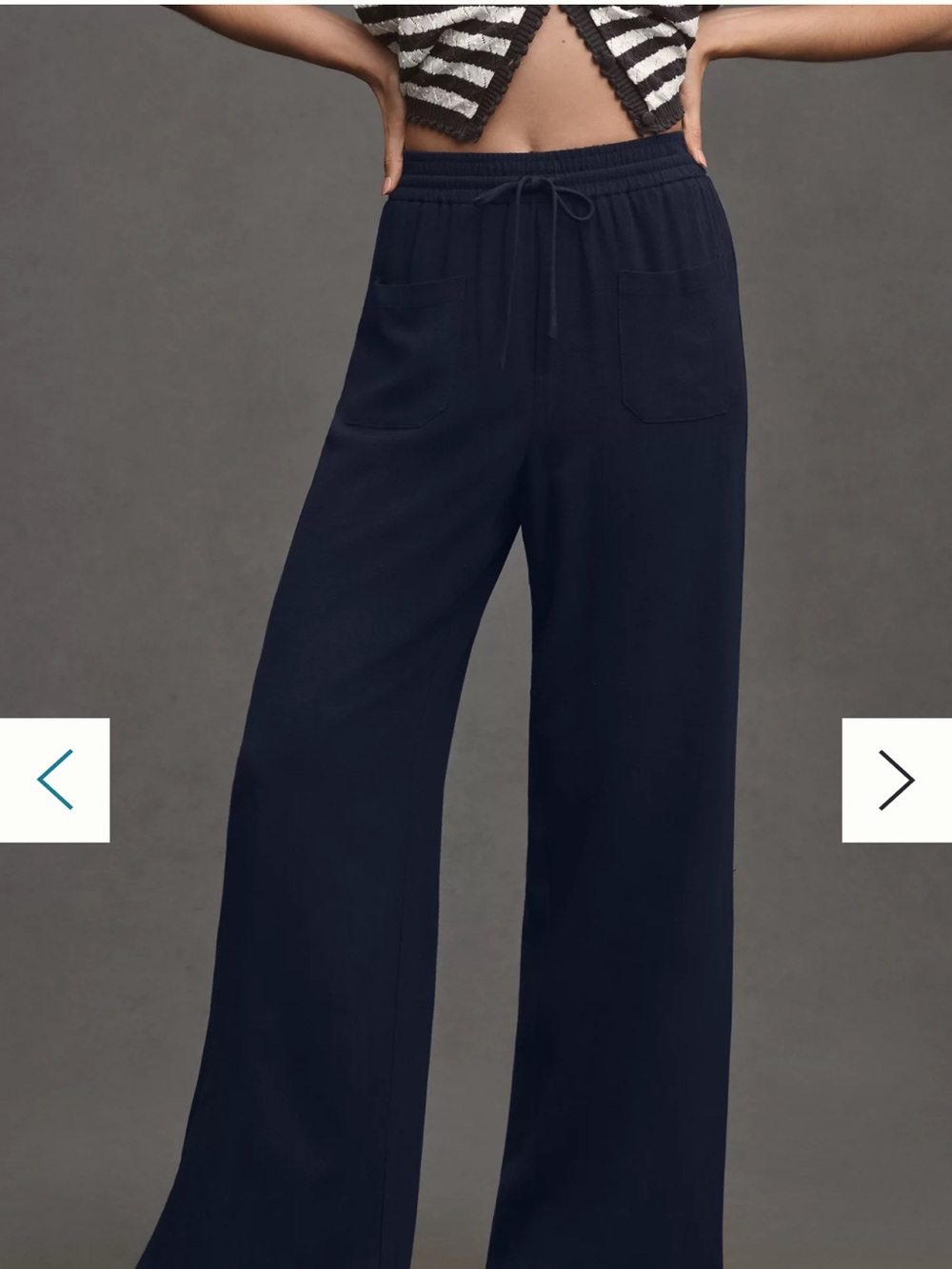 Anthropologie Greylin RED Gloria pull on pants Wide Leg Drawstring Waist pockets